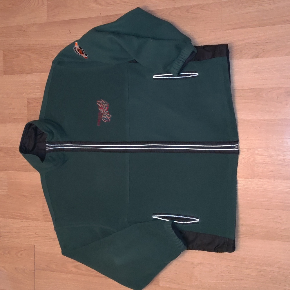 Vtg Pro Player NHL Minnesota Wild Reversible Fleece Full Zip Jacket Mens XL
